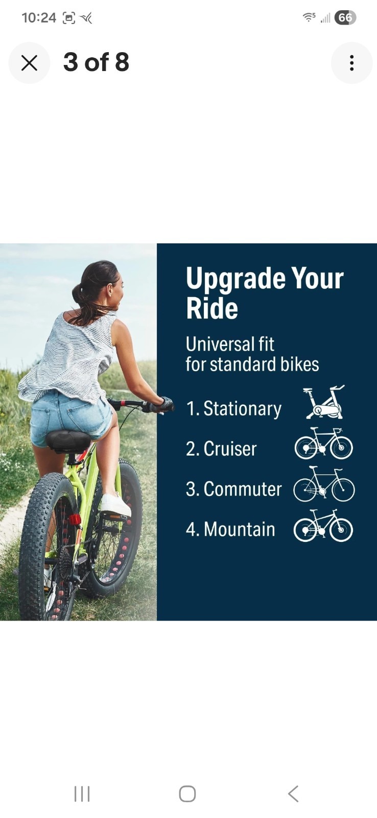 Bikeroo Wide Cruiser Saddle-Comfort Seat-Steel Spring Suspension-Memory Foam