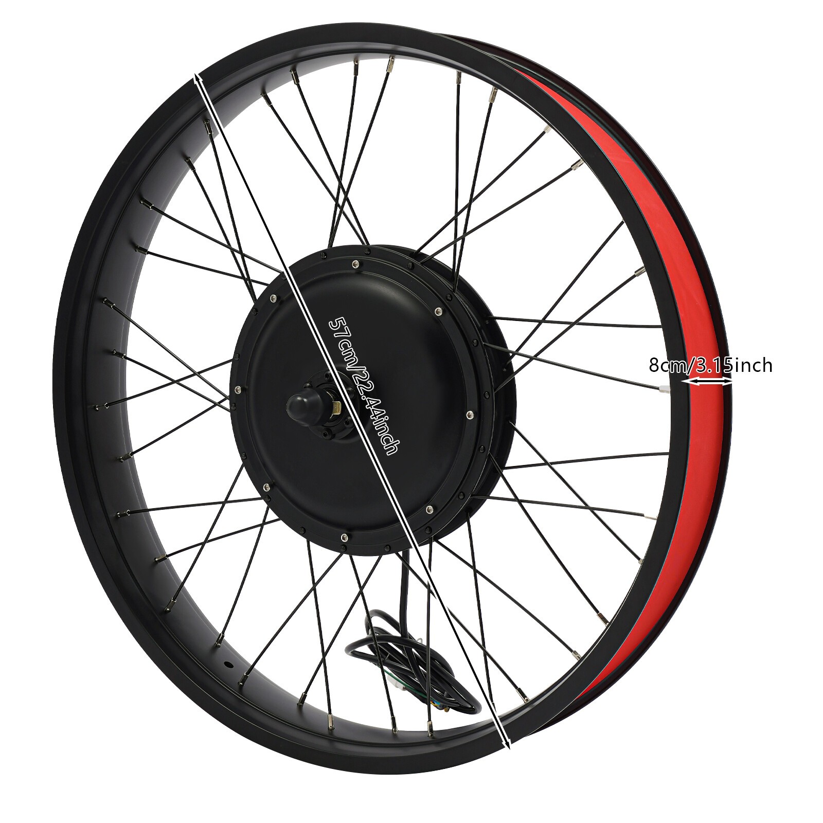 26×4″ 48V Electric Bicycle Front Wheel Hub Motor LCD E-Bike Conversion Kit 1500W
