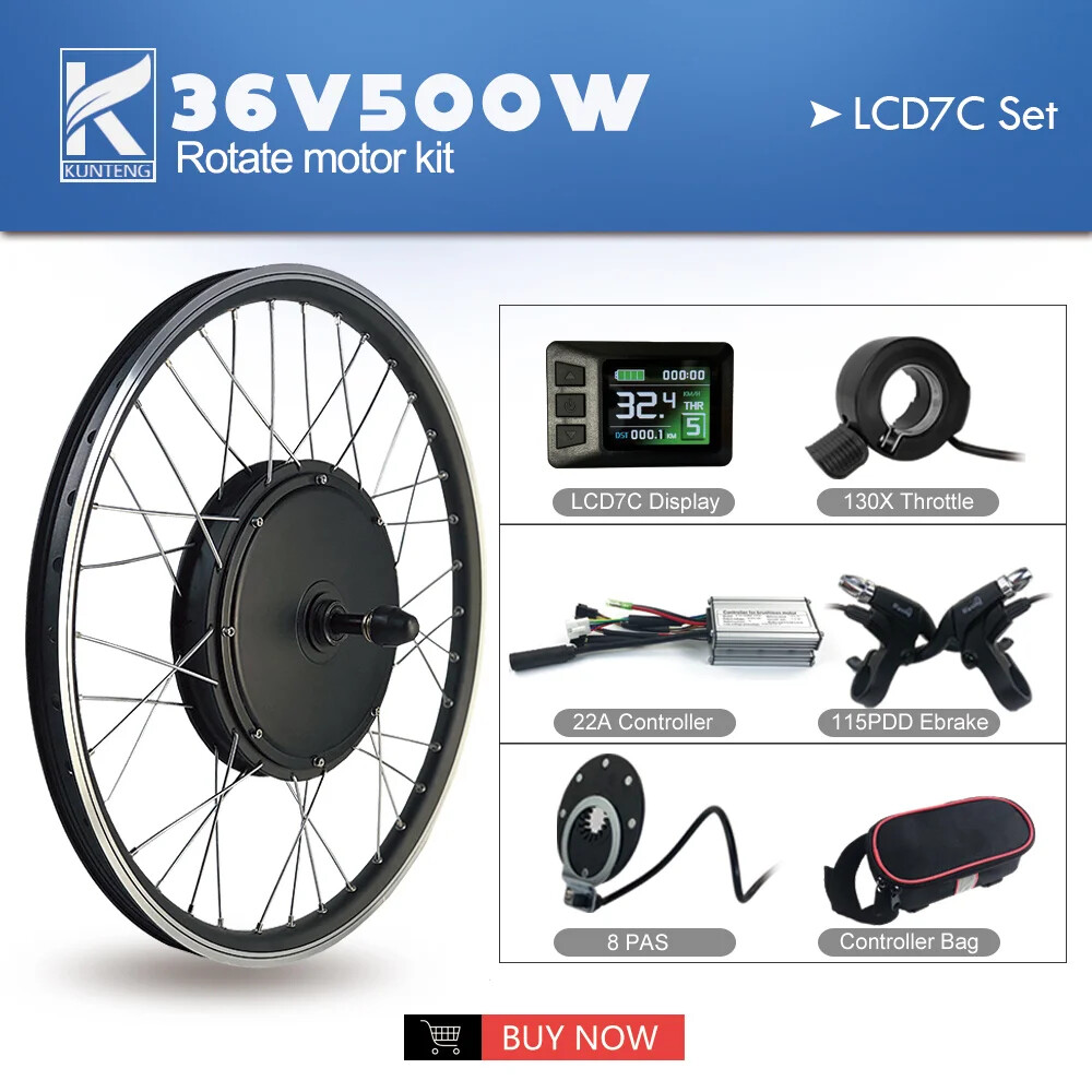 36V 48V 500W Rear Rotate Brushless Gearless Hub Motor 20-29in 700C for MTB Ebike