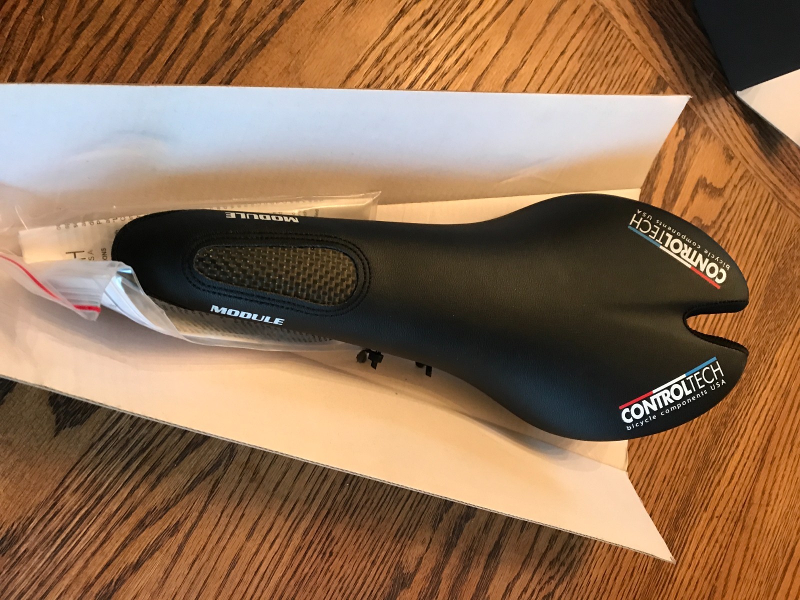 Control Tech Carbon “Module” Saddle Carbon Body/SS rails w/Leather cover