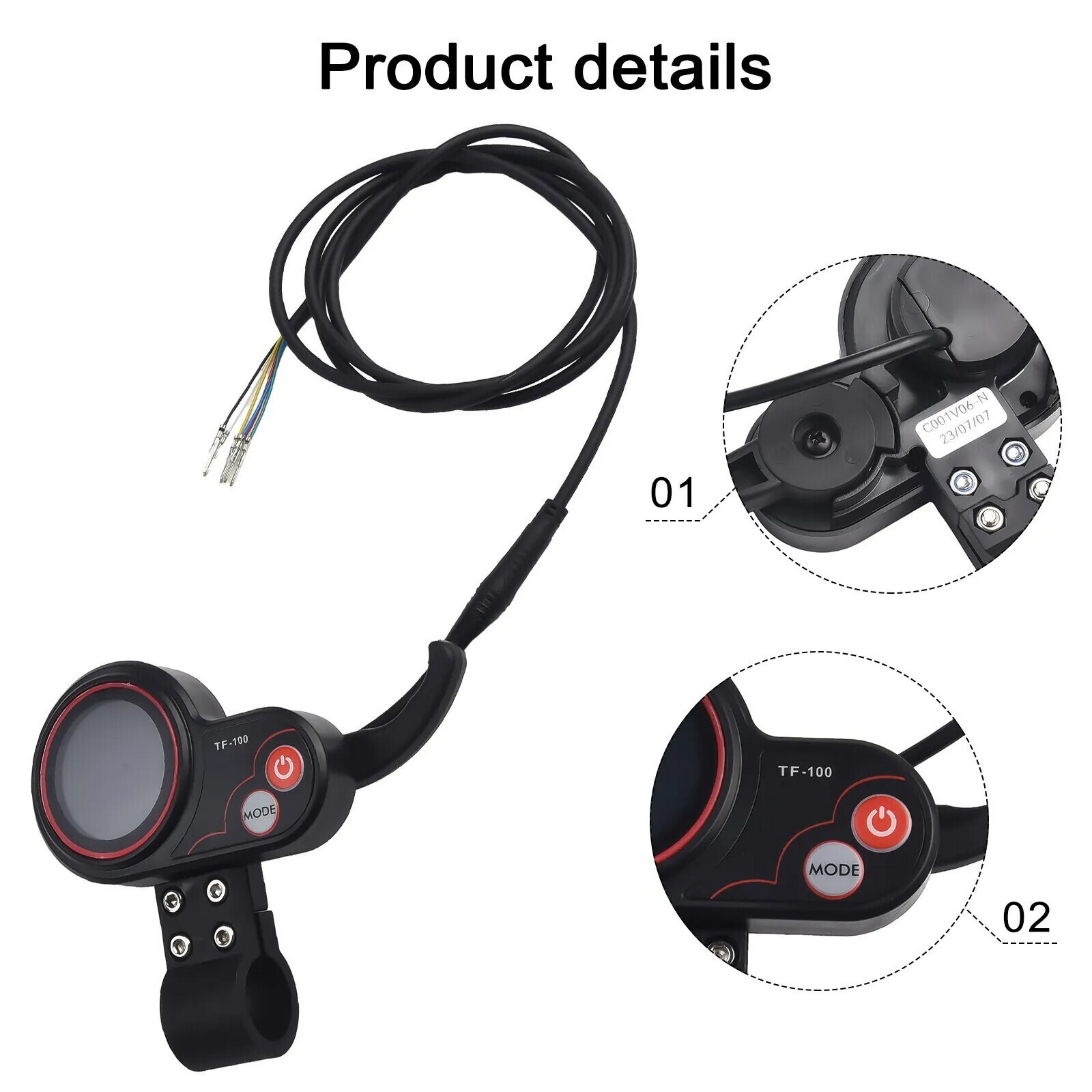 48V-25A 1200W Brushless Motor Controller + LCD Display + 6 Pin Cable For Scooter