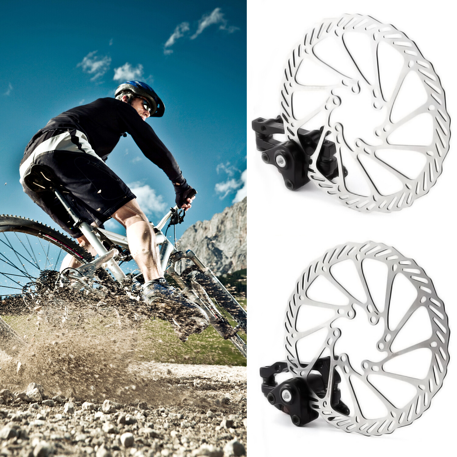 160 mm Bike Disc Brake Front & Rear Disc Rotor Brake Kit for Mountain Bicycle