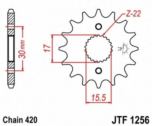 Sprockets F1256.14 14T Steel Front Sprocket , black , 14 Tooth