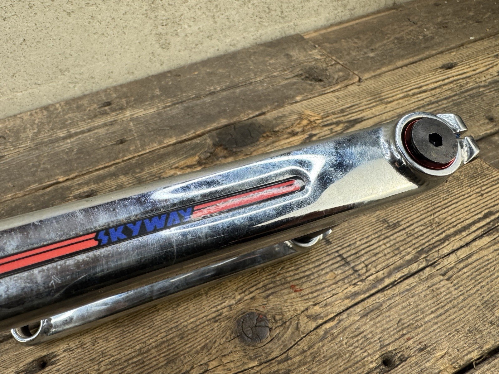 Redline 180 Bmx Crankset 19mm Spindle Skyway Stickers 3 Piece