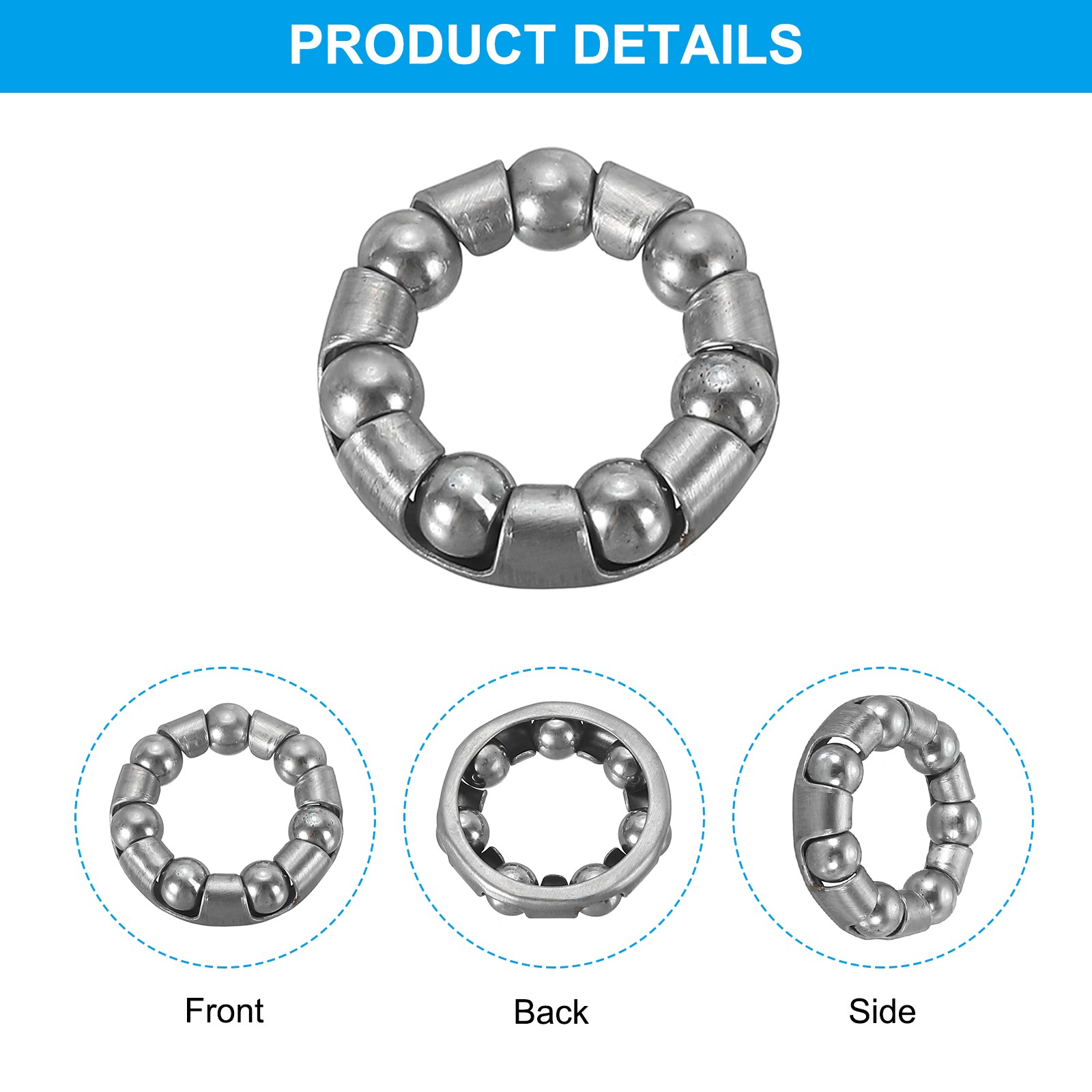 4Pack Bike Ball Crank Bearing 20mm x 7 Balls Bicycle Bearings Silver