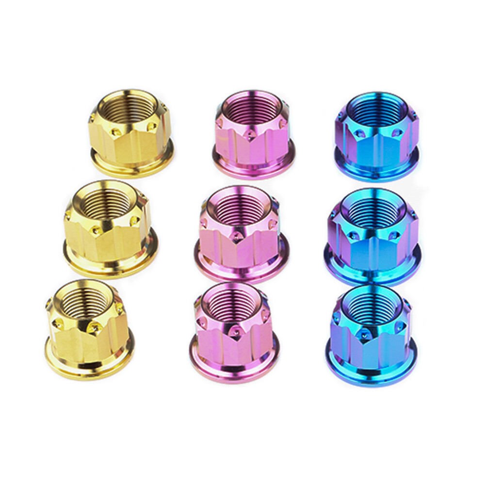 Titanium Nut Flange Hex Nuts for Bike Motorcycle M16/M18/M20/M22/M24/M25/M28