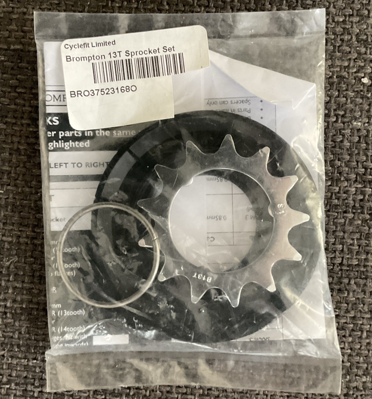 Brompton Sprocket Set 3/23 3 Spin 13T – Mainland Free Shipping