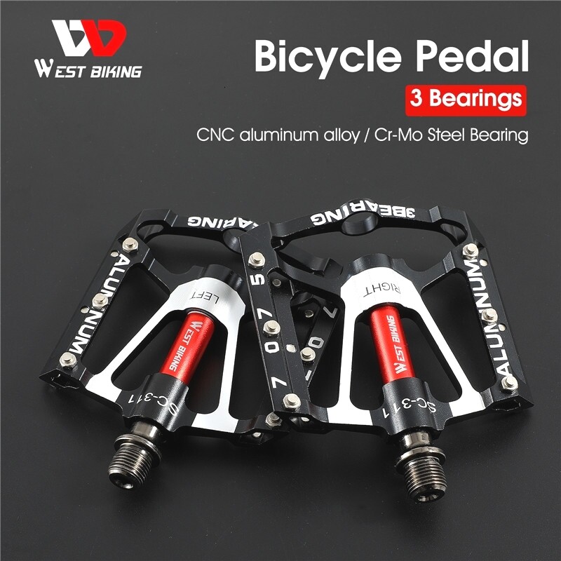 WEST BIKING Bicycle Pedals 3 Sealed Bearing Aluminum MTB Road Bike Pedal 9/16 in