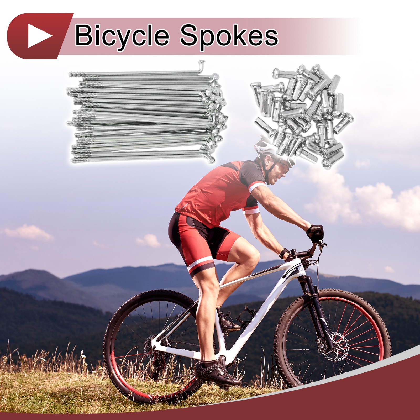36 Set 13G Bicycle Spokes 78mm Bike Wheel Spokes 45 Steel Galvanized Silver Tone