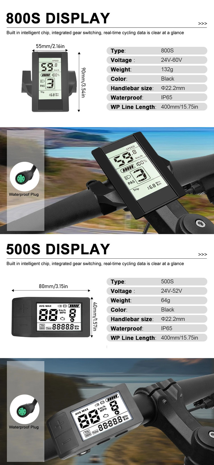 Electric Bicycle Display Waterproof for BBS02B BBS01B BBSHD BBS Mid Drive Motor