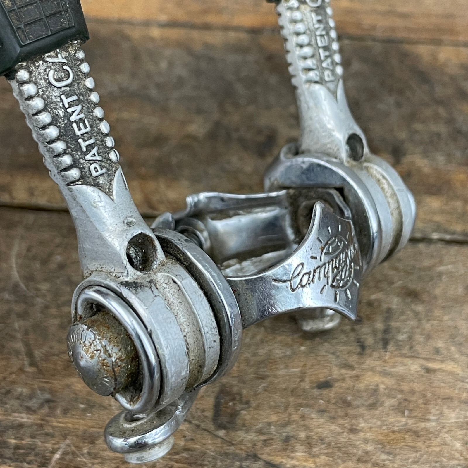 Vintage Campagnolo Record Down Tube Shifter Set Zeus Covers Shift Lever Clamp
