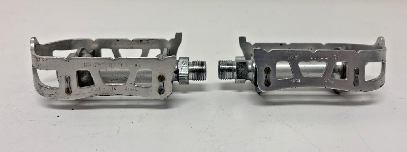 Vintage MKS Quill 2K Silver Aluminum Road Bike Platform Pedals Fast Shipping