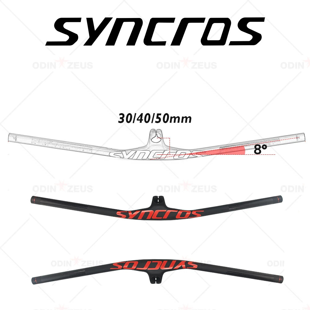 Full Carbon MTB bicycle Integrated Handlebar 8 Degree With Stem 30 / 40 / 50mm
