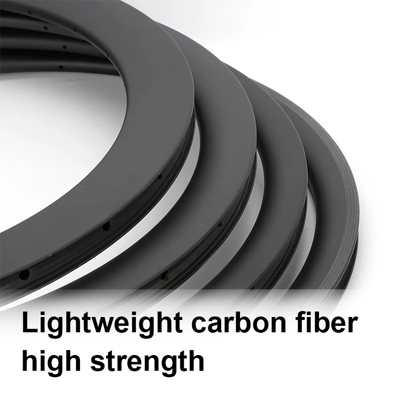 700C Road Bicycle Carbon Fiber Rim 38/50/60/88MM Depth 24-hole Disc Brake Ring