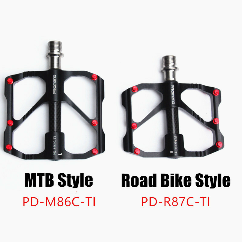 PROMEND Ultralight Carbon Titanium Bicycle Pedal MTB Road Bike Pedal 3 Bearings