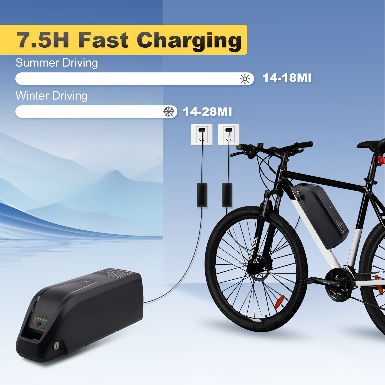 UUG 36V 15Ah 36V 20Ah Ebike Lithium Battery For 200W-1200W Motors