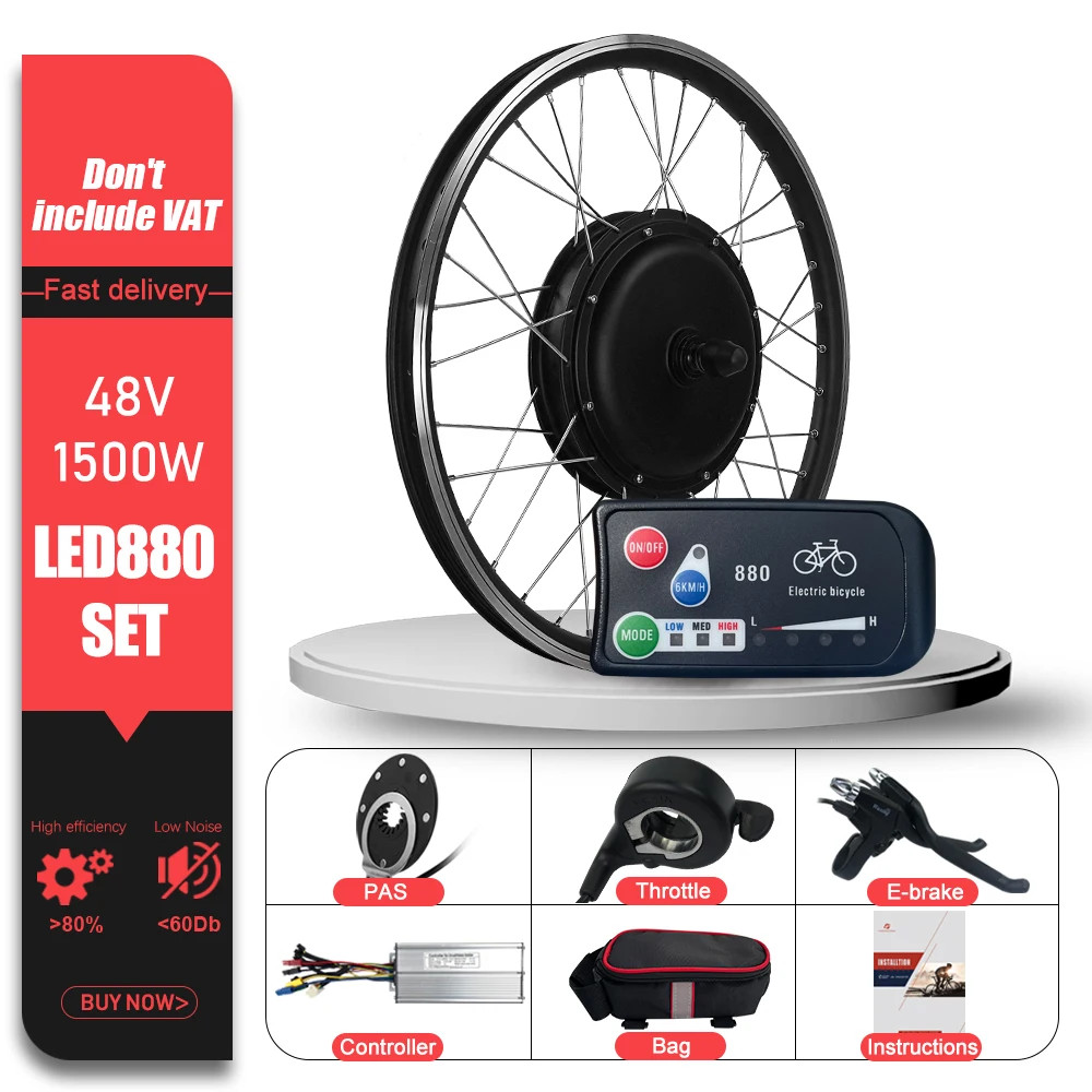 Mountain Electric Bike 48V 1500W Brushless Rear Cassette Hub Motor 20-29in 700C