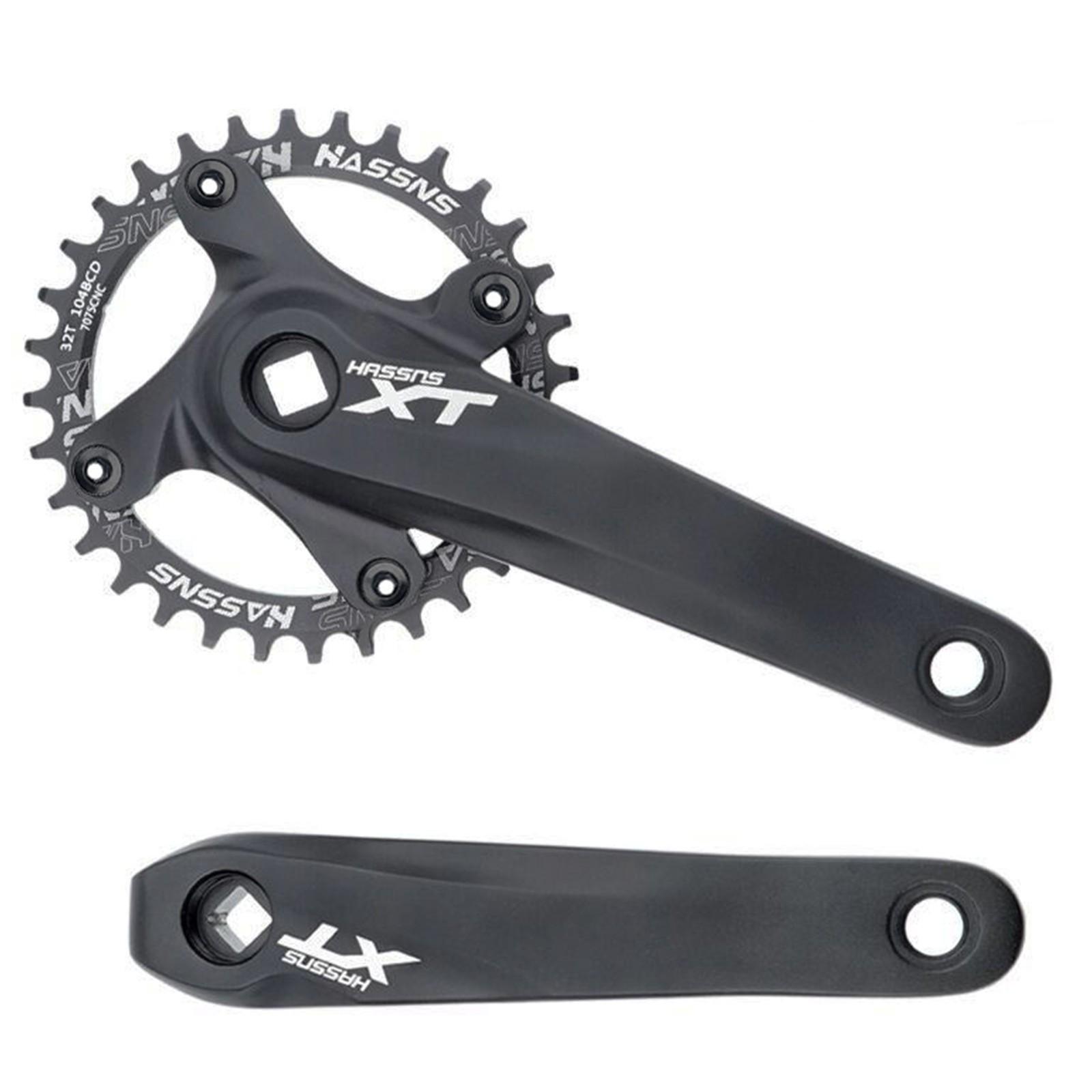 MTB Bike Crank Set 170MM 32-38T with 104BCD Round Narrow Wide Single Chainring