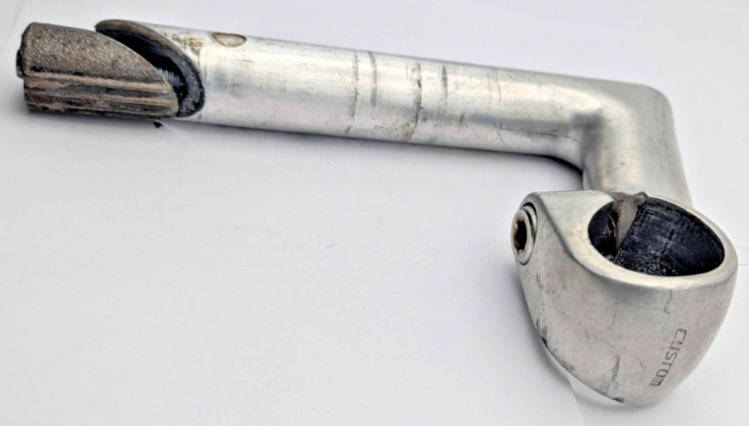 SR CUSTOM QUILL STEM JAPAN 22.2 CLAMP 25.4MM 80MM SILVER ALUMINUM SAKAE 5355