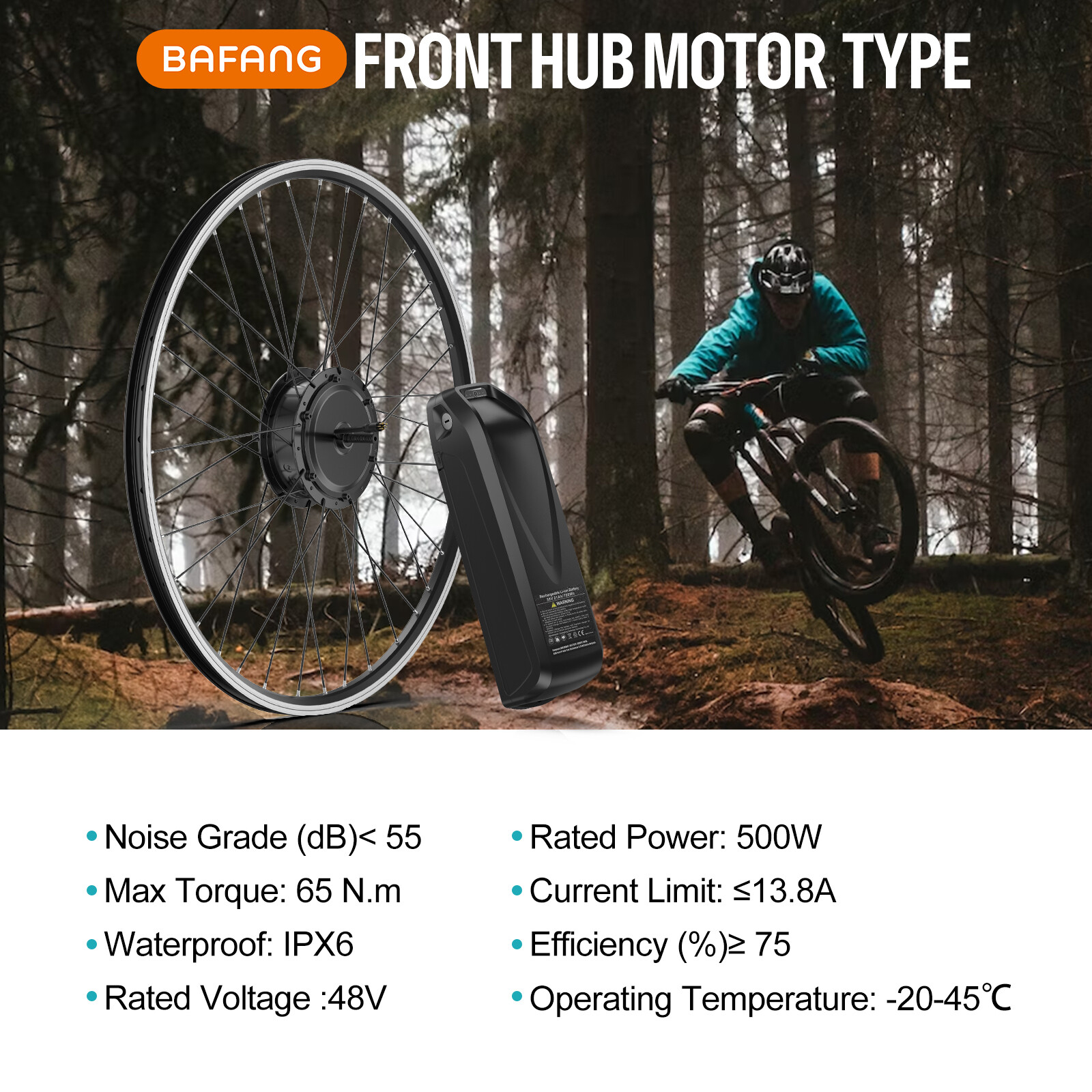48V 500W Bafang Electric Bike 26″ 700C Front Motor with Wheel Conversion Kits