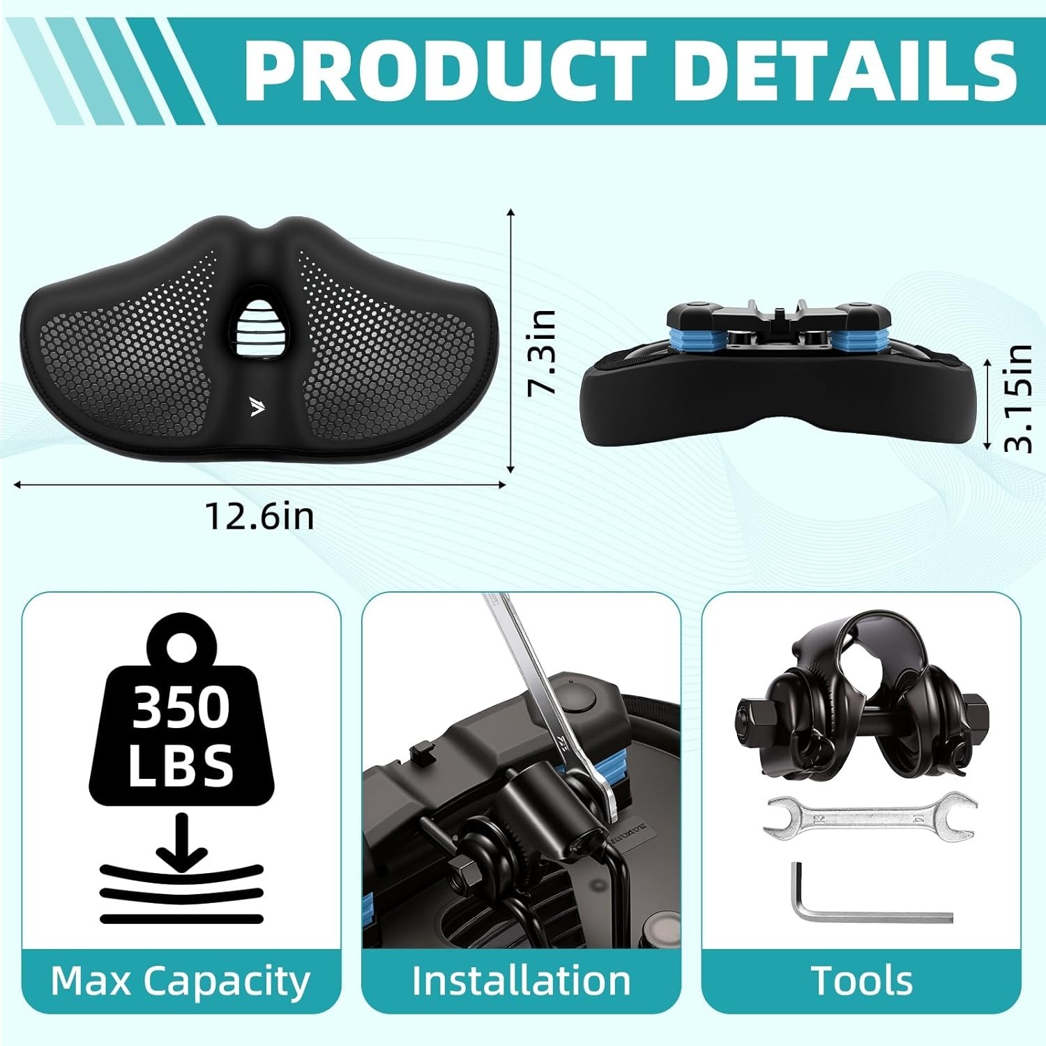 Extra Wide Noseless Bike seat Cushion for Men Women Memory Foam Filling Large…
