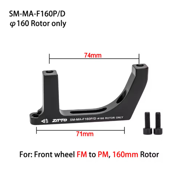Gravel Road Bike Brake Adapter Flat Mount 34Mm 71Mm to Post Mount 74Mm 140Mm 160
