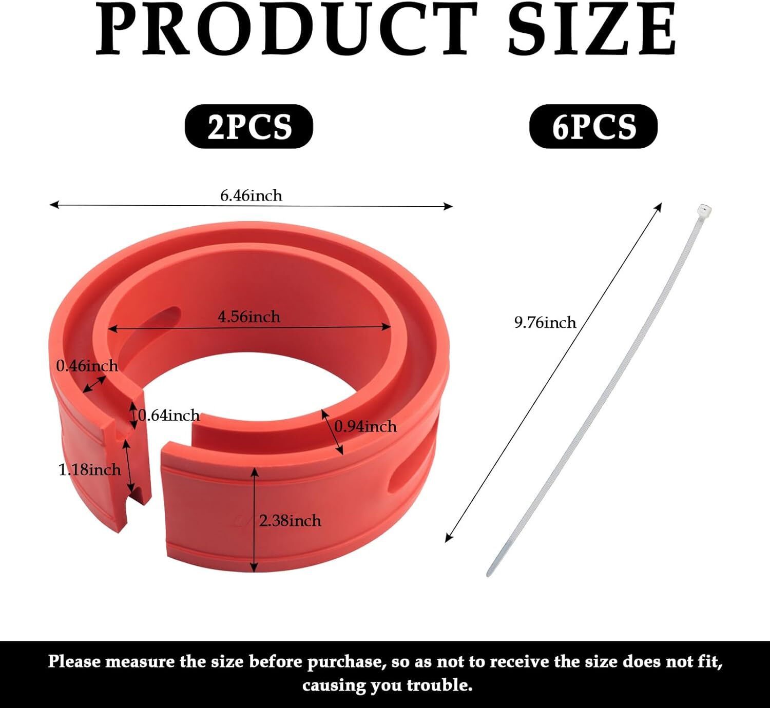 2PCS Front-Rear Coil Spring Spacer,Booster Enhance Spring Rate, 1.45”-1.65”