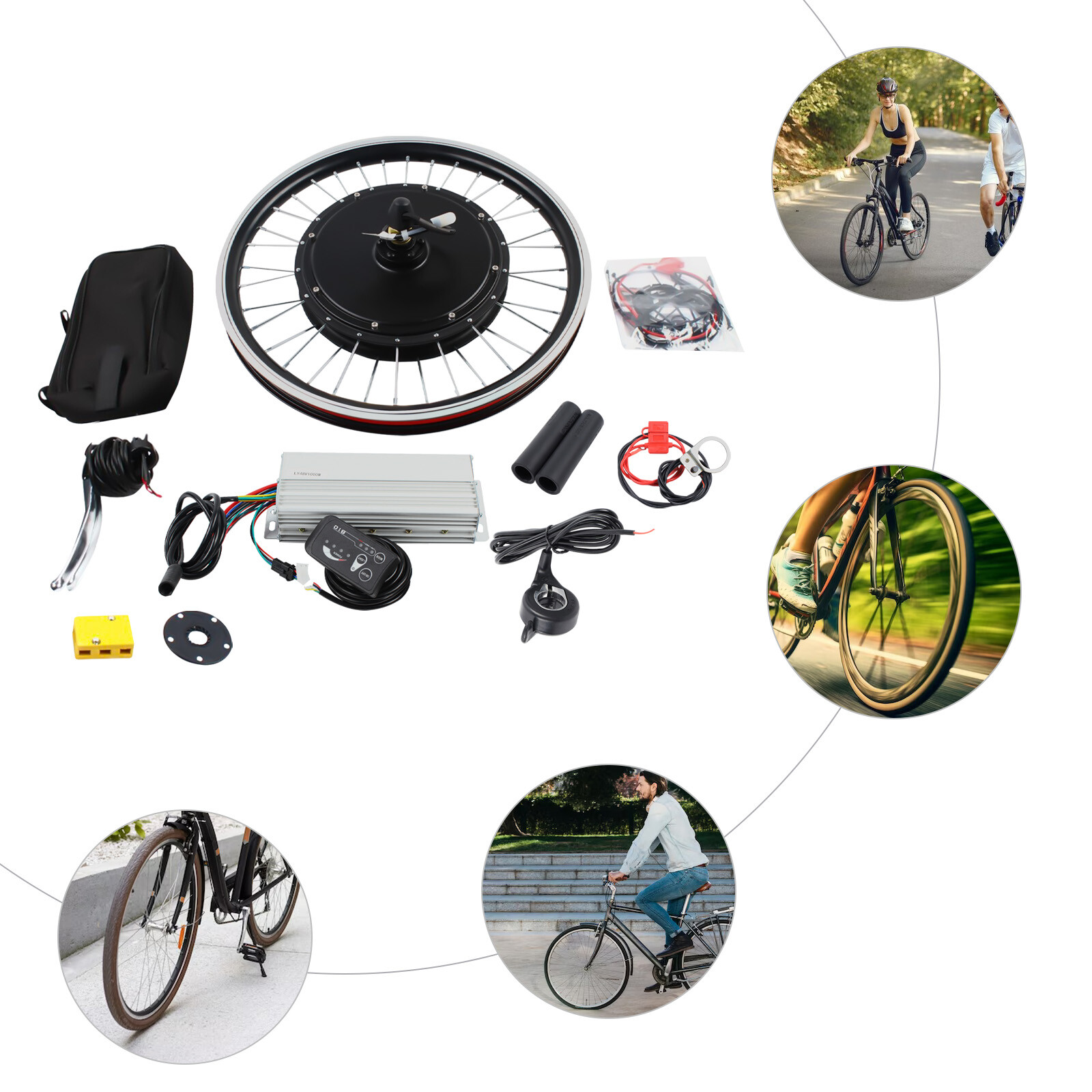 20″ 1000W Front Wheel 48V Electric Bicycle Bike Motor Conversion Kit Hub eBike