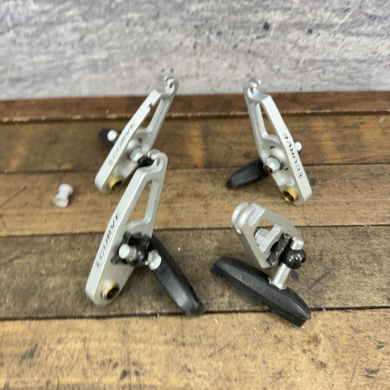 Vintage Curve Racing Cantilever Brake Set PARTS Silver Arms MTB Bike