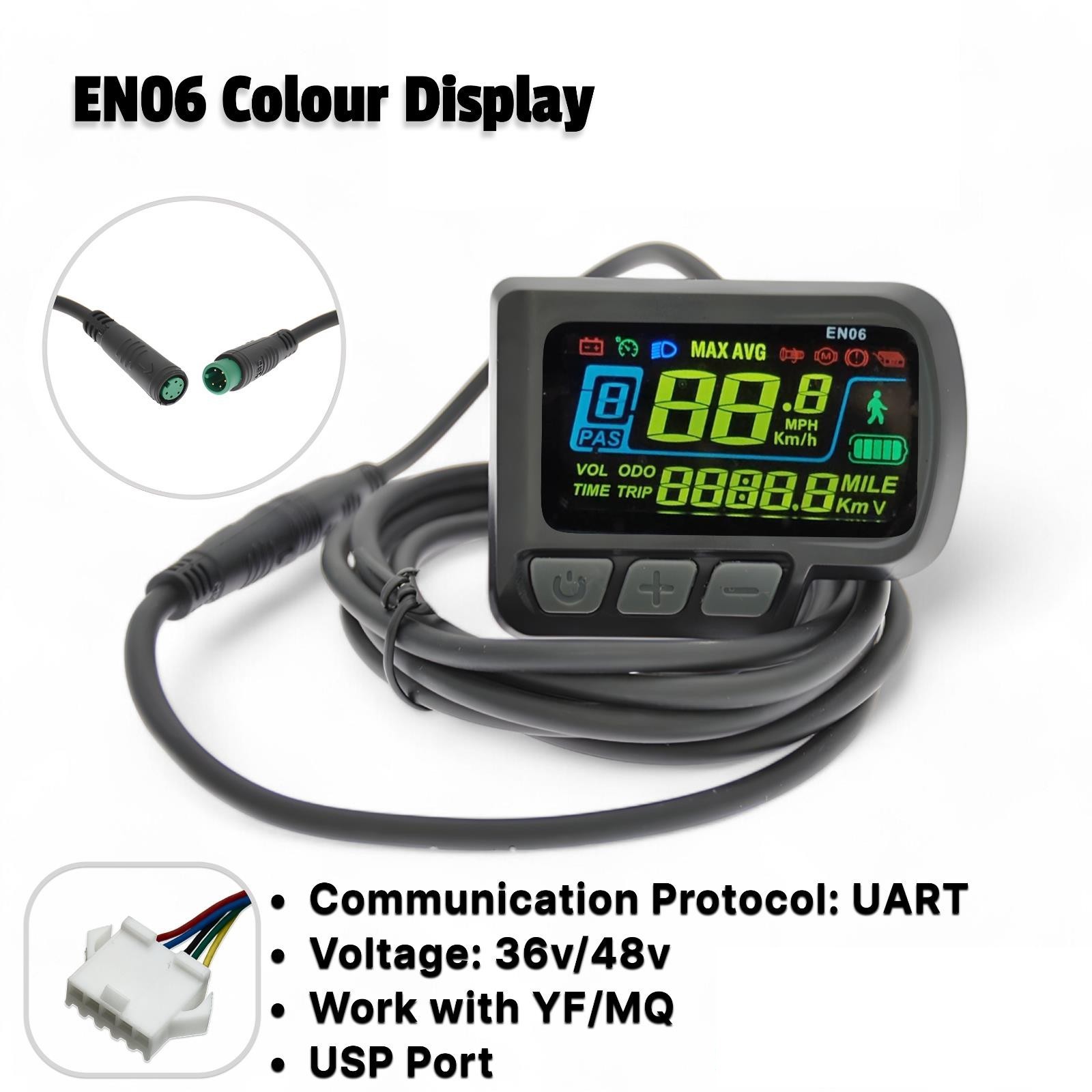 Ebike EN06 LCD Display Control Panel 36V/48V Electric Bicycle Scooter 5 Pin
