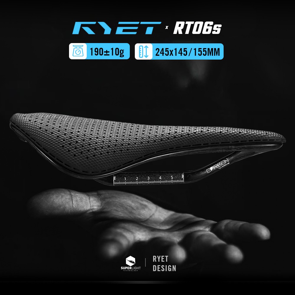 190g RYET 3D Printed Carbon Saddle 145/155mm for Road MTB Gravel Cycling Parts