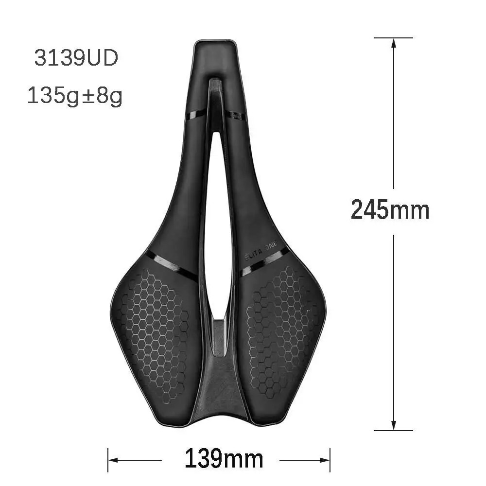 Elitaone 245X139Mm MTB Road Bike Saddle Carbon Rails Short Nose Hollow Bicycle S