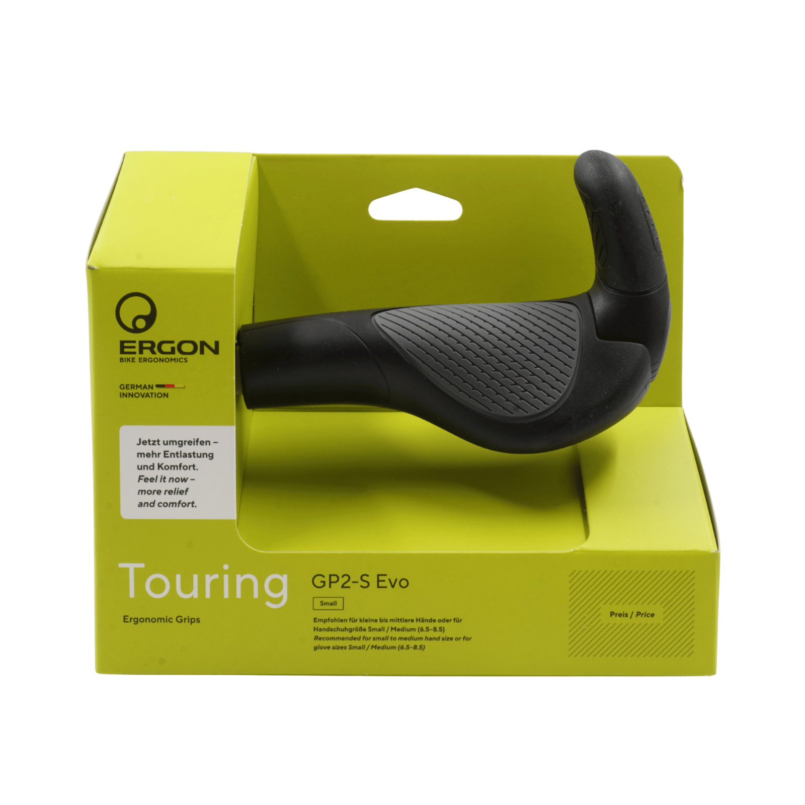 Ergon GP2 Evo Small or Large Bike Grips with Mini Bar End