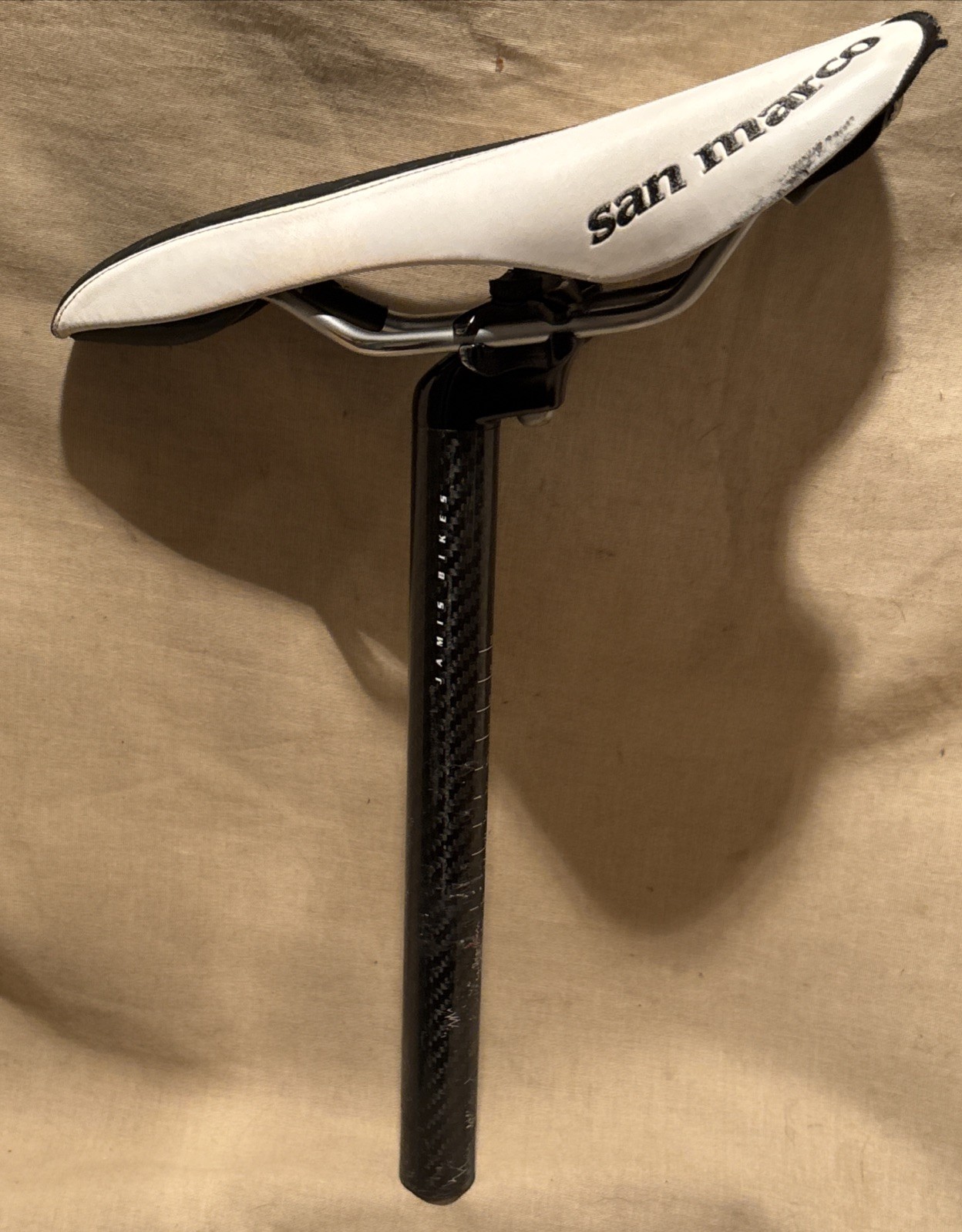 Vintage Selle San Marco Carbon Steel saddle Jamis Bike Carbon Seat-post 27.2mm