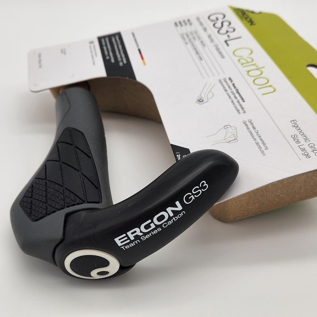 Ergon GS3 Large Carbon Lock-On Bicycle Grips Handlebar Gray & Black