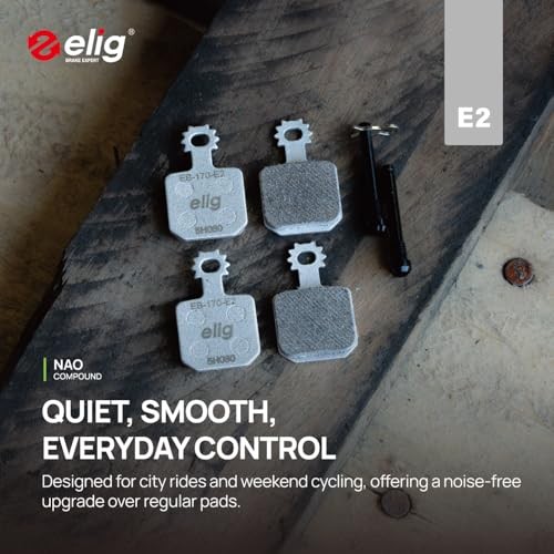 Bike Disc Brake Pads for Magura MT5 Estop, MT7 Pro, Silver (E2) 1 Pair – w/Pin