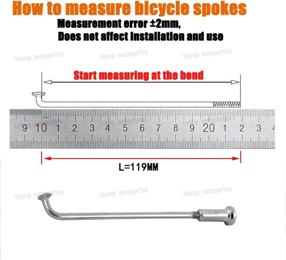45-305mm 10G 3mm 36Pcs Electric Bicycle E-bike Wheel Tire Steel Spokes chair