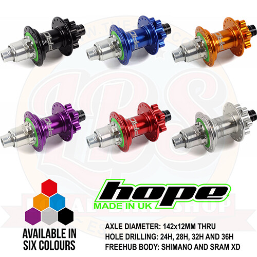Hope Pro 4 Rear Hub 142x12mm Thru – All Colors, Spoke Holes and Drivers – New