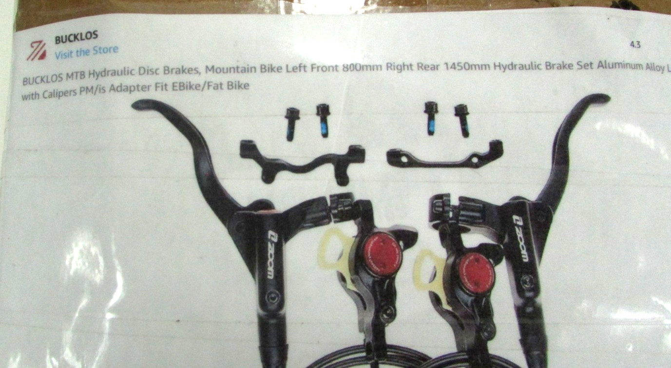 BUCKLOS HB-323 MTB Hydraulic Disc Brake set Left Front & Right Rear 800/1450mm
