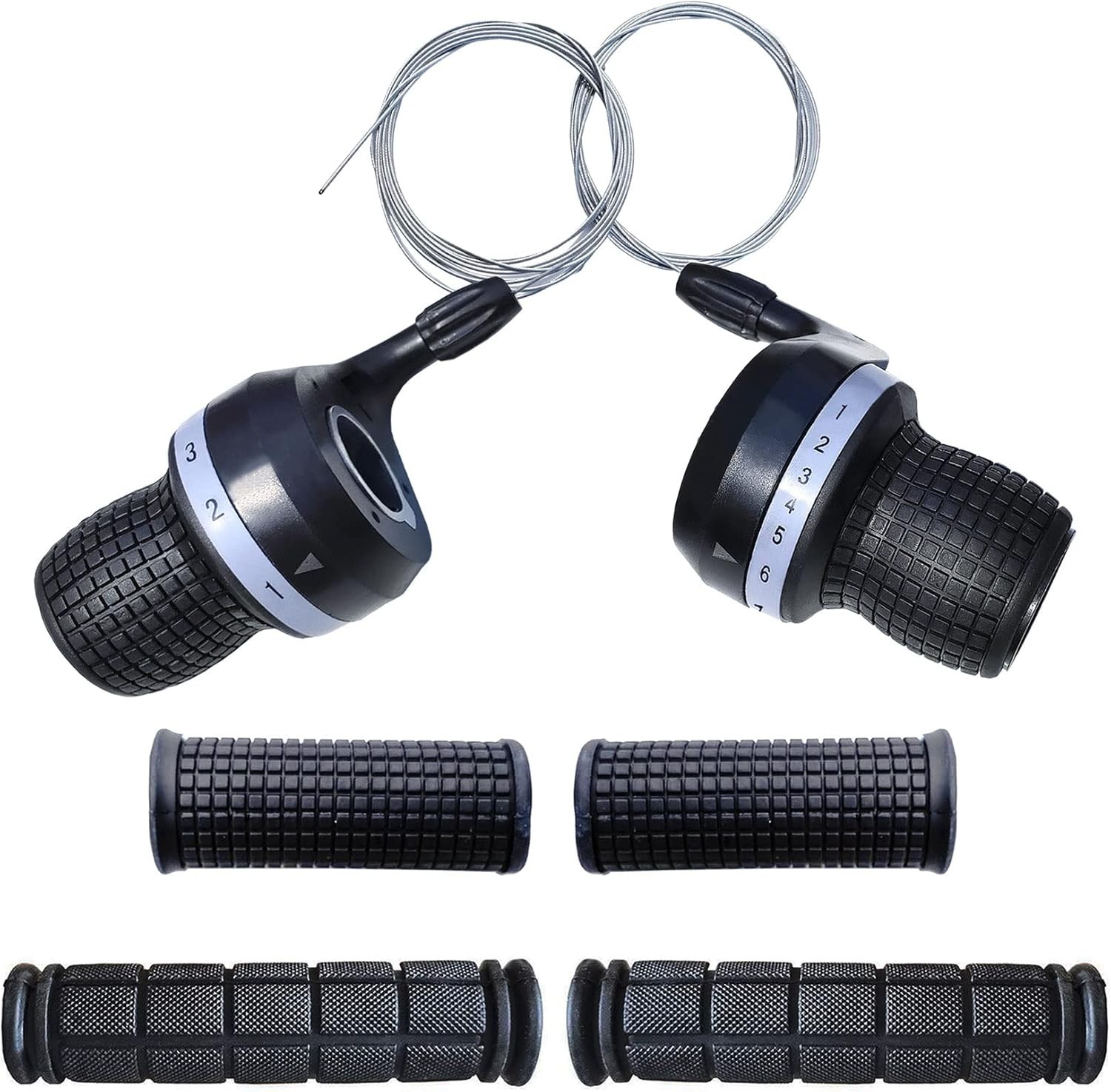 3×7 Speed Twist Grip Shifters + Handlebar Grips for Shimano MTB Bike Set