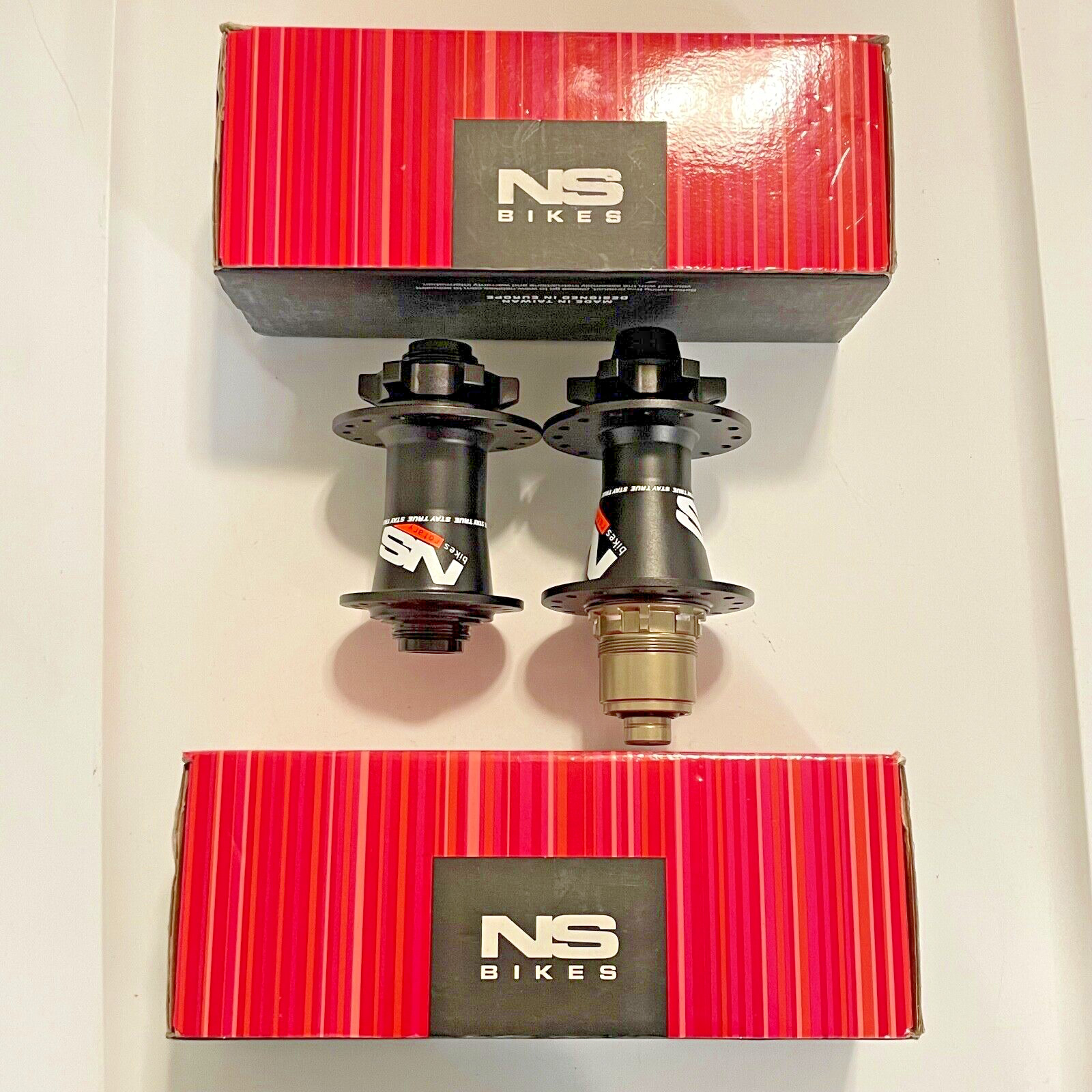 NEW NS BIKES Rotary Front & Rear Hubs Set 100 135 Thru Axle Sram XD 6 Bolt Disc