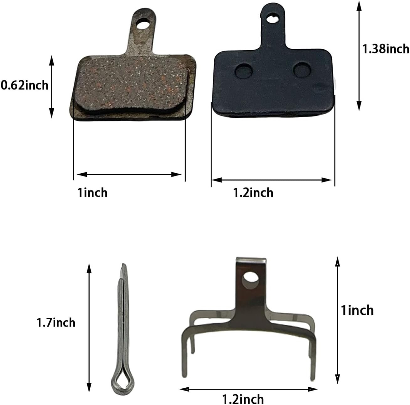 8 Pairs Bike Brake Pads Resin Semi-Metal Bicycle Disc Brake Pads Compatible with