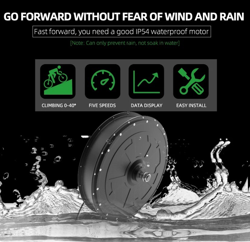 250W 350W 500W Brushless Gear Front Rear Hub Motor for MTB E-bike Conversion Kit