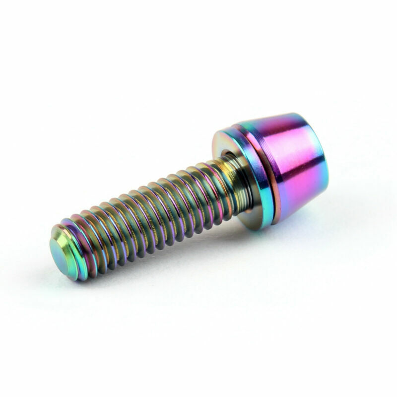 M5x16mm Titanium Ti Bolts Allex Hex Bike Stem Tapered Head Screw + Washer 6pc US