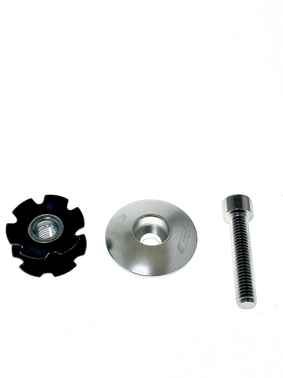 FSA Bicycle Headset Star Nut & Top Cap Set 1″ TH-375-1 Silver