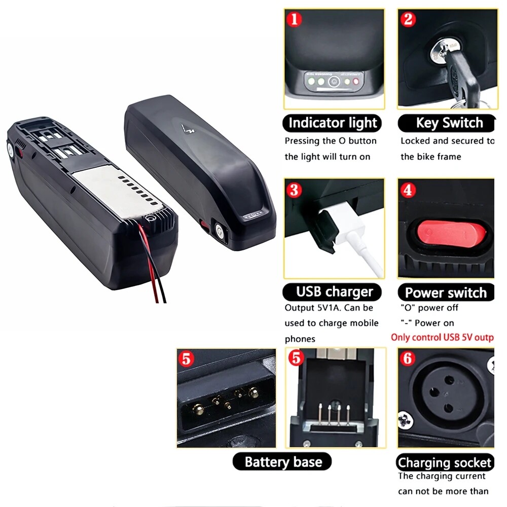 Ebike Battery 52V 48V 15Ah 20Ah 30Ah 1500W Hailong Electric Bike Battery Lithium
