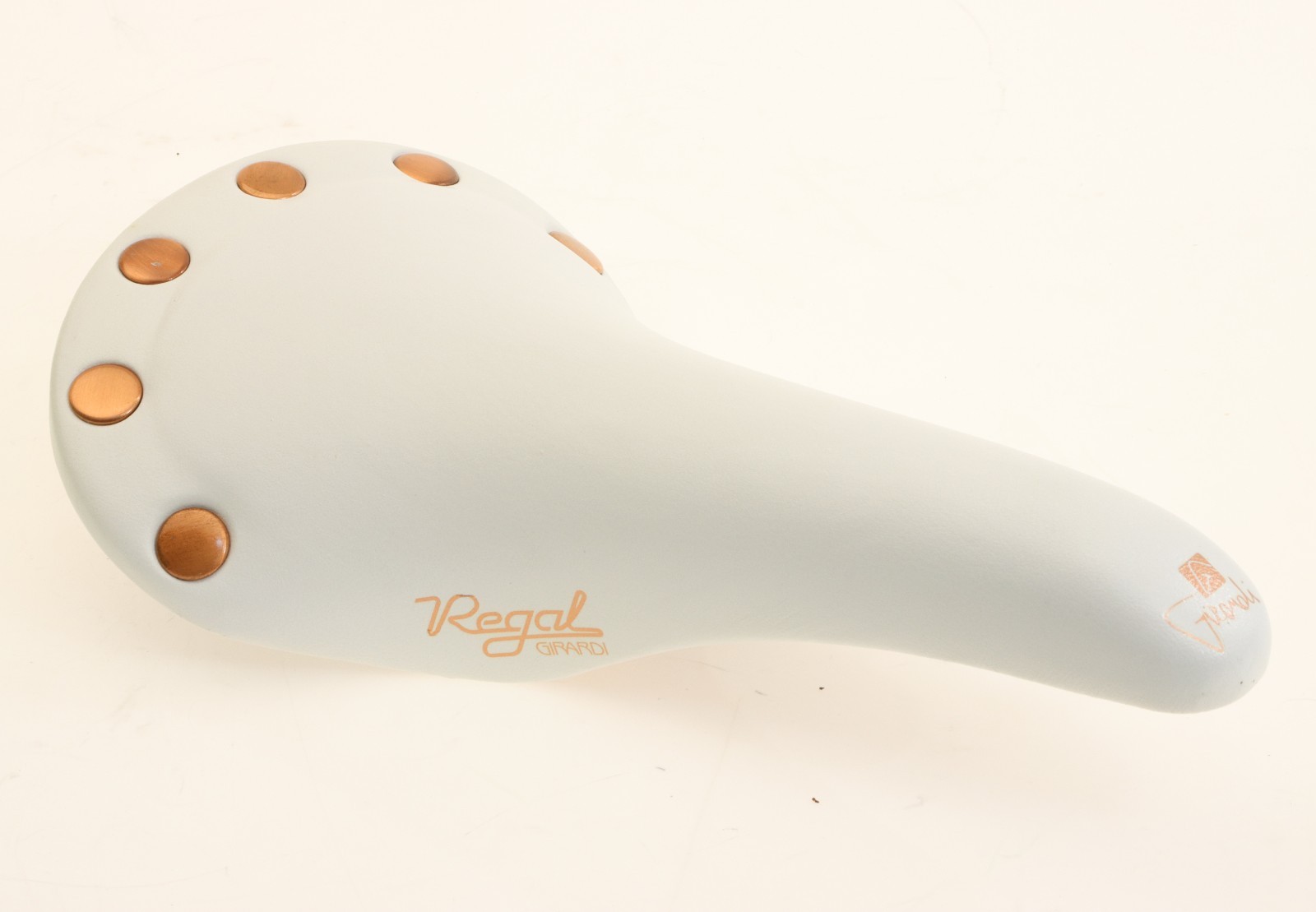 Selle San Marco Regal Girardi White Leather Saddle Copper NEW in Box NOS