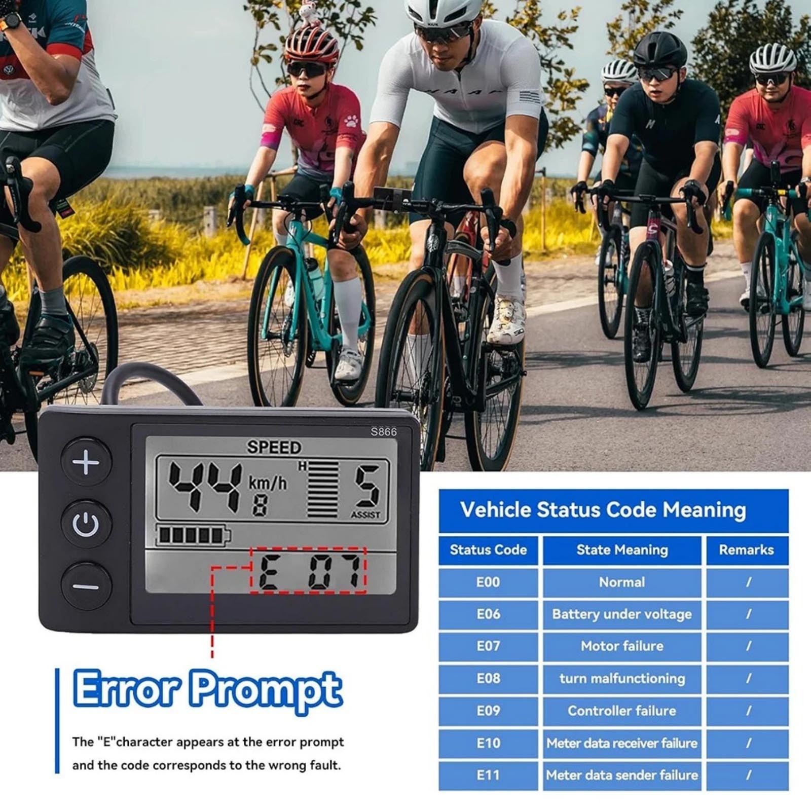 Universal Electric Bike Speedometer LCD Display Screen for Scooter 24V 36V 48V