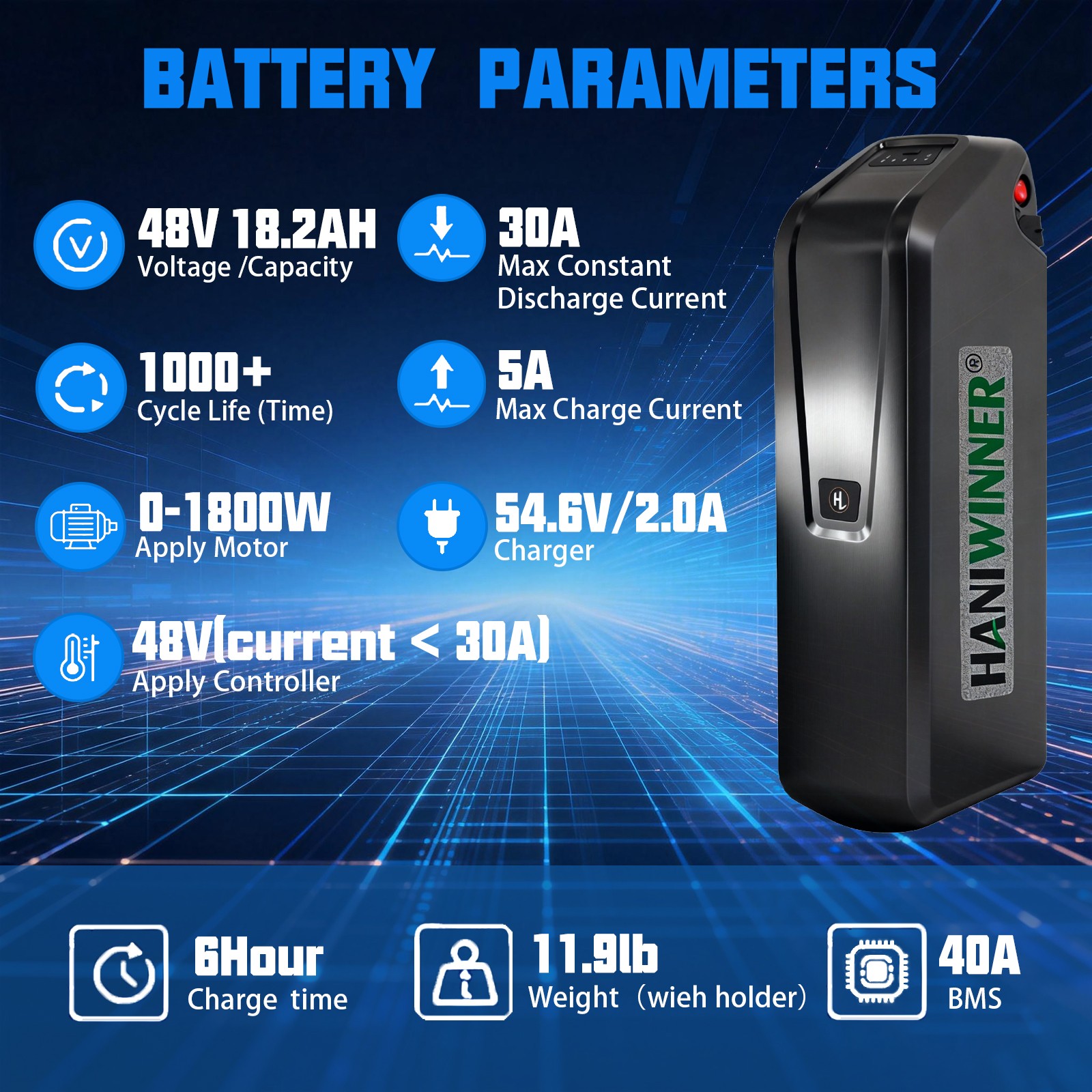 48 18.2Ah E-Bike Battery For DYU LB02 Lite Bikes Electric replacement Battery