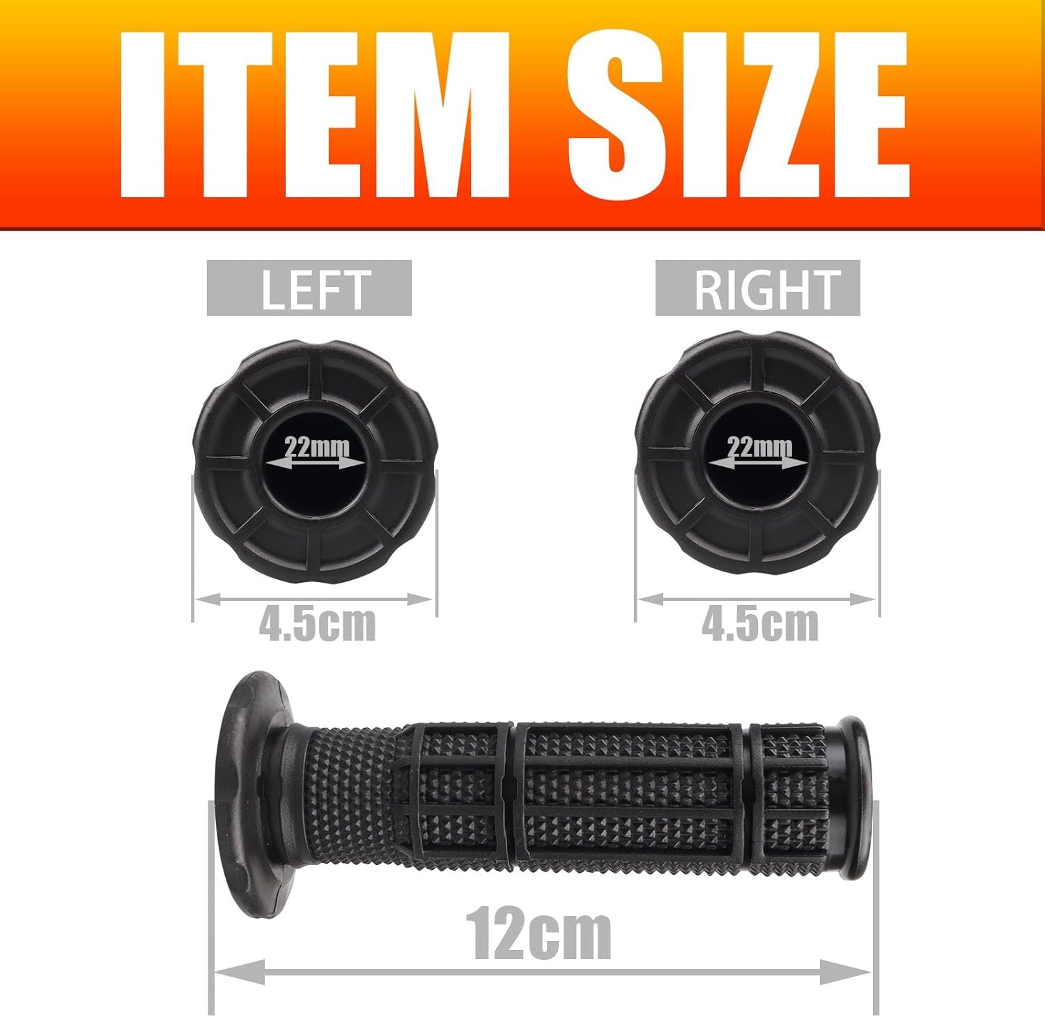 7/8” ATV Grips Upgrade Universal Handlebar Grips Soft Rubber Thum Color: Blue